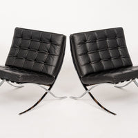 Mid Century Black Barcelona Chairs by Mies van der Rohe for Knoll