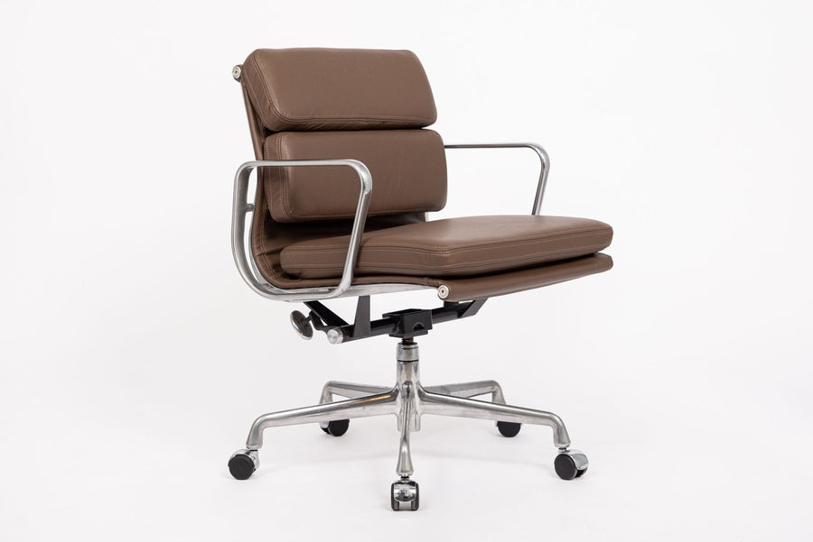 Eames for Herman Miller Brown Leather Office Chair Soft Pad 2000s