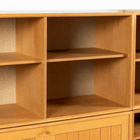 Danish Modern Oak Modular Wall Unit, Mid Century Bookcase Display Cabinet