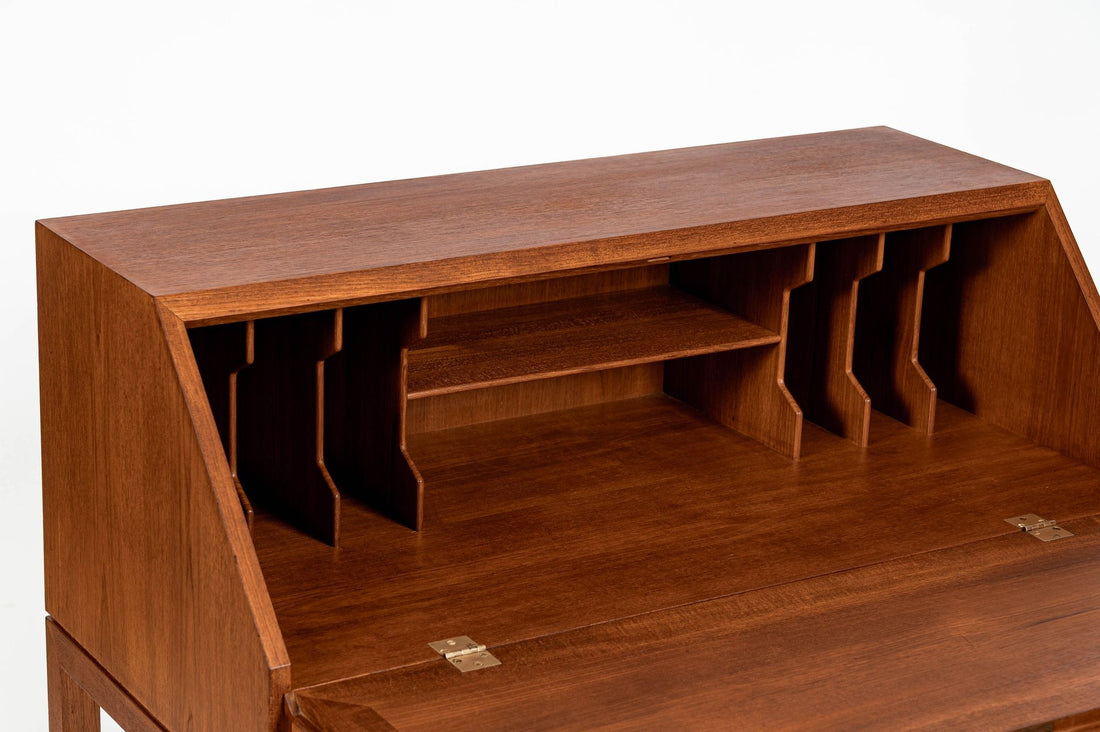 Danish Mid-Century Modern Teak Dropdown Secretary Desk, 1960s