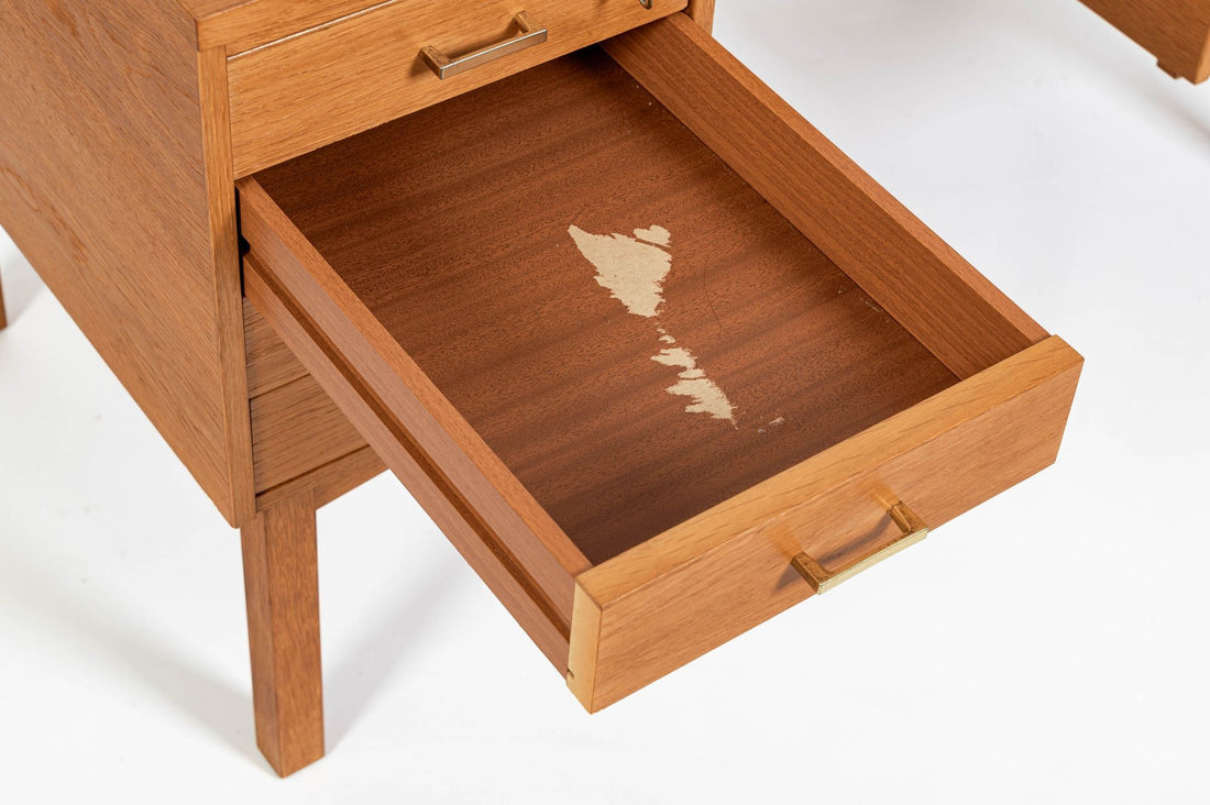 Mid Century Danish Modern Oak Wood Writing Desk 1960s