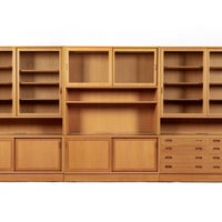 Mid Century Danish Oak Wood Shelving & Display Cabinets by Poul Hundevad