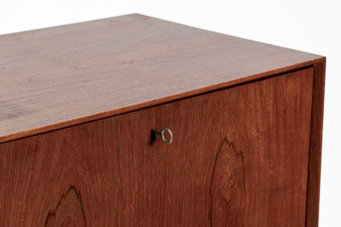 Mid-Century Danish Modern Teak Secretary Desk or Bar Cabinet Made in Denmark 1960s
