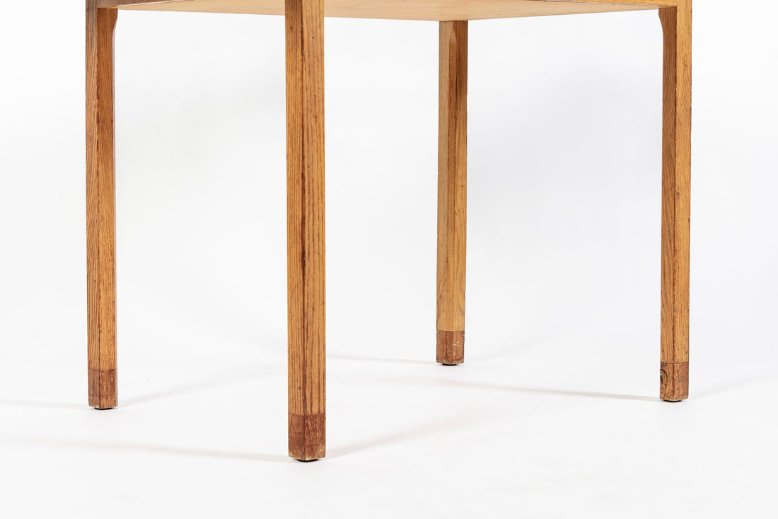 Mid-Century Danish Small Wood Extendable Dining or Game Table by SKM