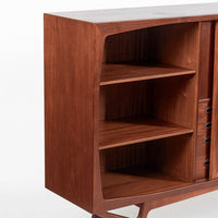 Mid Century Danish Teak Tall Sideboard or Bar Cabinet by Harry Ostergaard