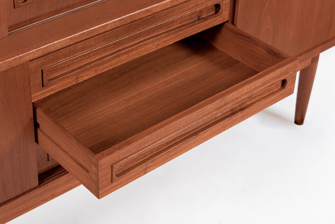 Mid-Century Danish Teak Tall Sideboard or Bar Cabinet by Johannes Andersen