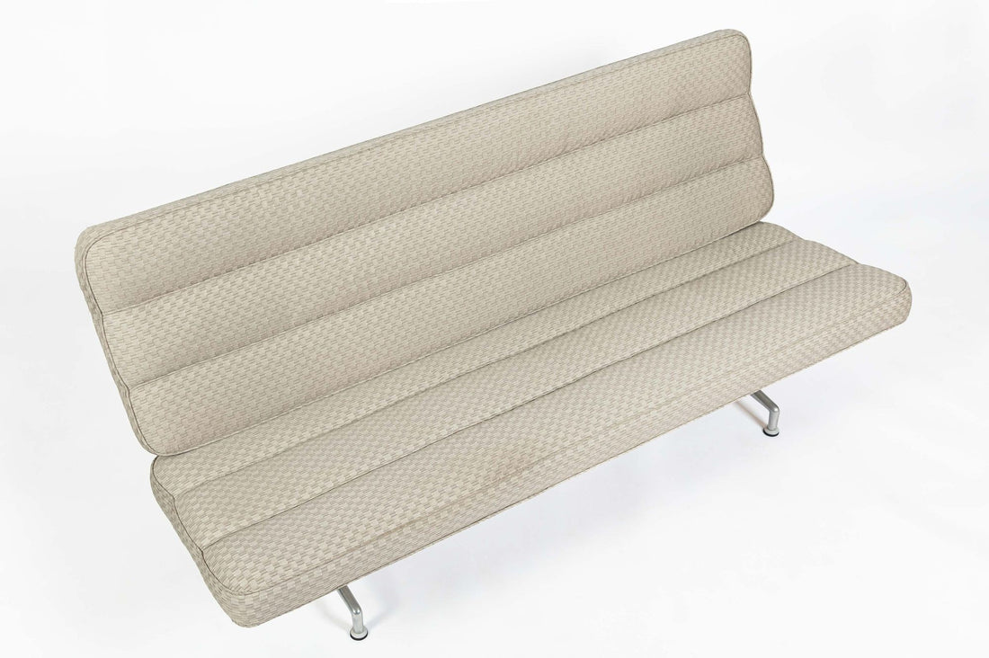 Vintage Mid-Century Modern Eames Model 3473 Tan Sofa for Herman Miller, 1960s