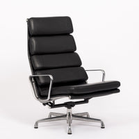 Eames Herman Miller Black Leather Soft Pad Office Lounge Chair