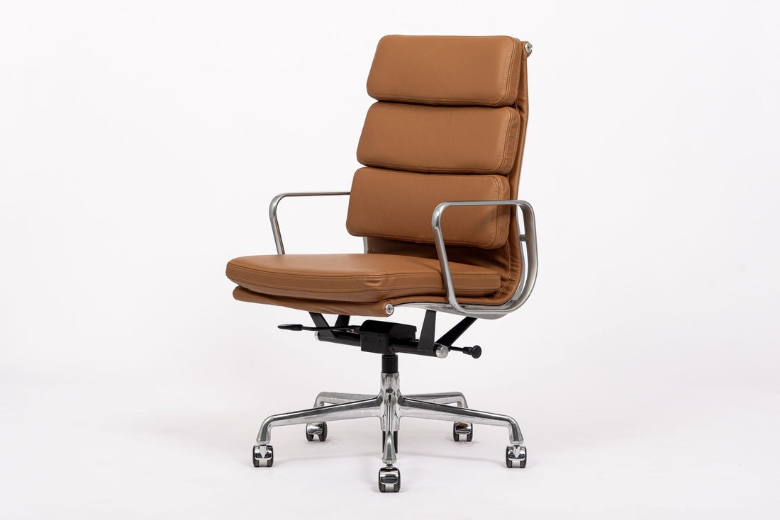 Herman Miller Eames Tall Brown Leather Desk Chair Soft Pad