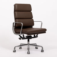 Herman Miller Eames Tall Dark Brown Leather Desk Chair Soft Pad