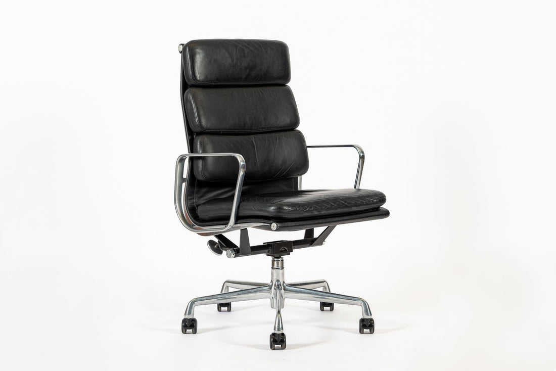 Authentic Eames Herman Miller Tall Black Leather Office Chair 2001