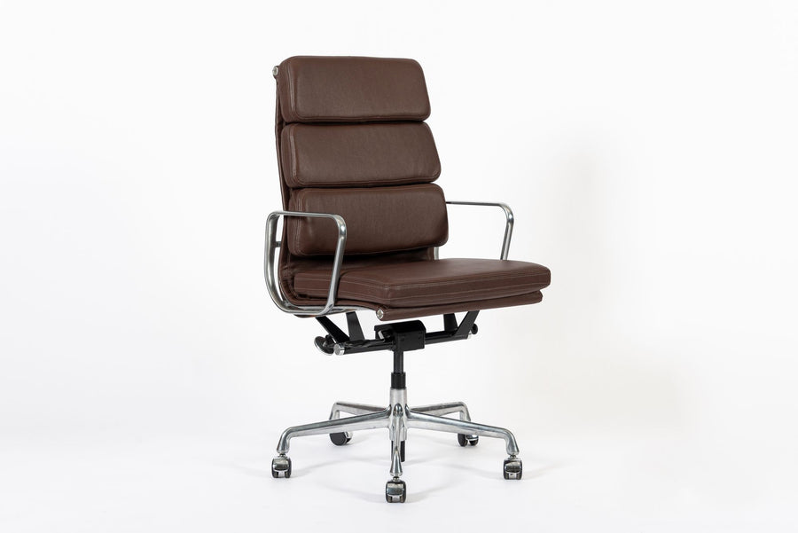 Herman Miller Eames Tall Brown Leather Desk Chair Soft Pad