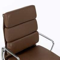 Eames for Herman Miller Tall Brown Leather Desk Chair Soft Pad