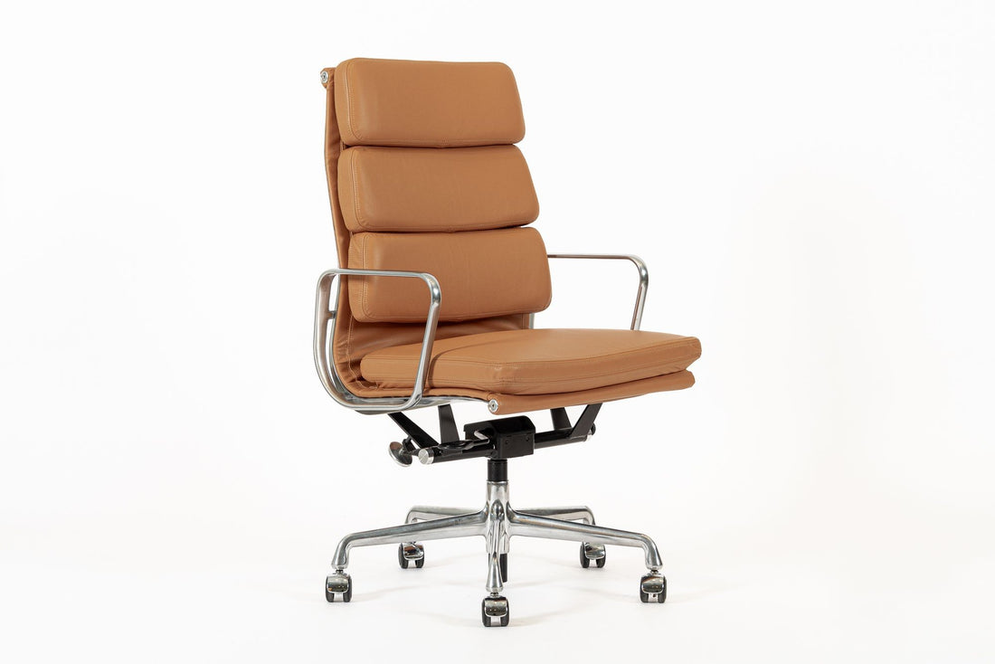 Eames for Herman Miller Aluminum Group Soft Pad Brown Office Chair