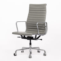 Herman Miller Eames Tall Gray Leather Desk Chair Executive Thin Pad