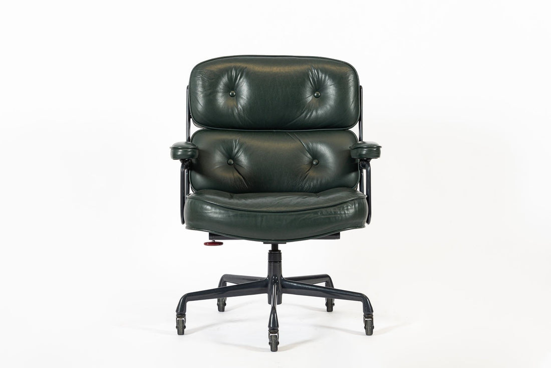 Green Leather Time Life Office Chair by Eames for Herman Miller 1996