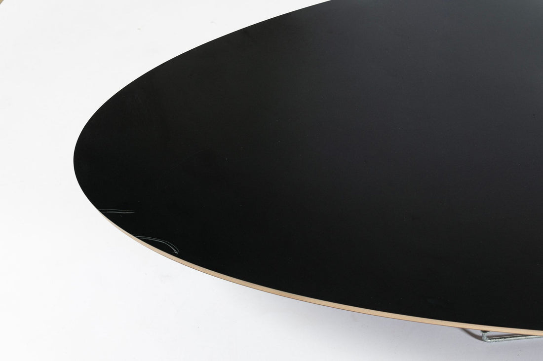 Eames Surfboard ETR Coffee Table for Herman Miller, Black Mid Century Modern Table