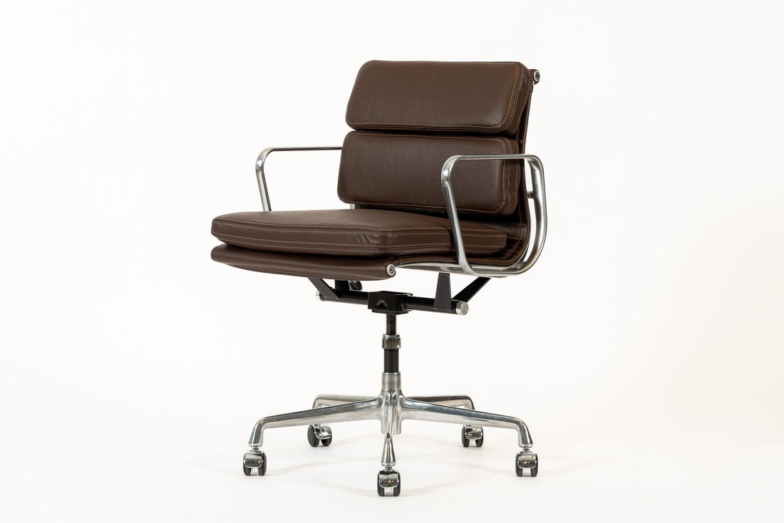 Dark Brown Leather Office Chair by Eames for Herman Miller