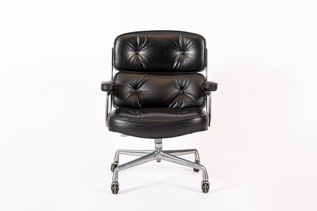Eames for Herman Miller Time Life Black Leather Office Chair 1981