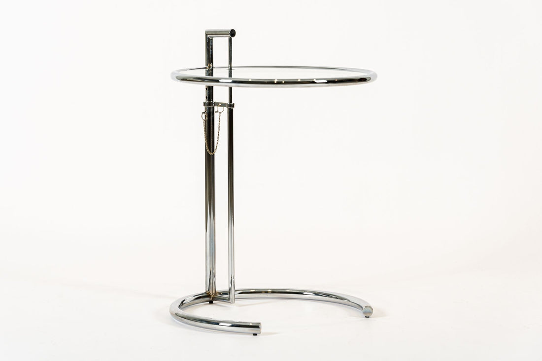 Mid Century Chrome & Glass Side Table by Eileen Gray (attr.)