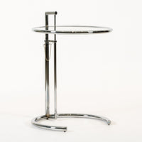 Mid Century Chrome & Glass Side Table by Eileen Gray (attr.)