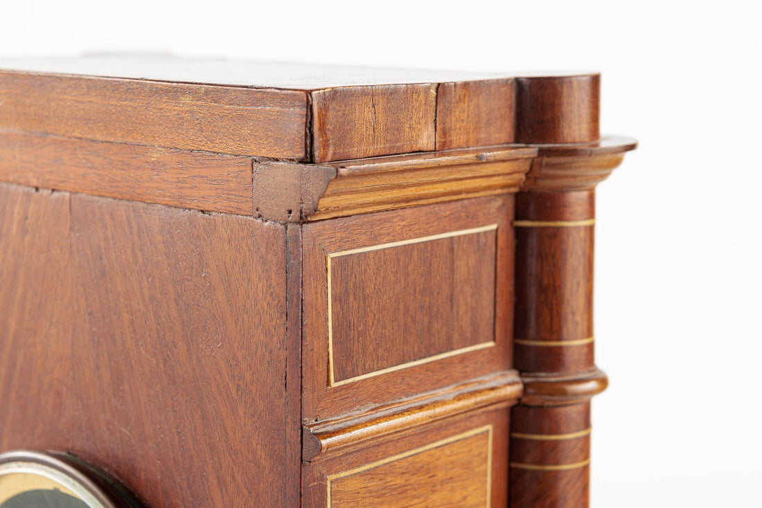 Antique French Wooden Chiming Mantel Clock, circa 1900