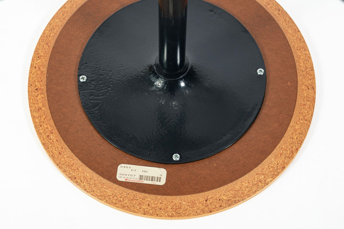 Mid Century George Nelson Pedestal Side Table for Herman Miller Black Laminate