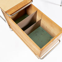 Kem Weber Trimline Desk for Heywood Wakefield, Mid Century Modern Birch and Chrome Office Desk, 1950s