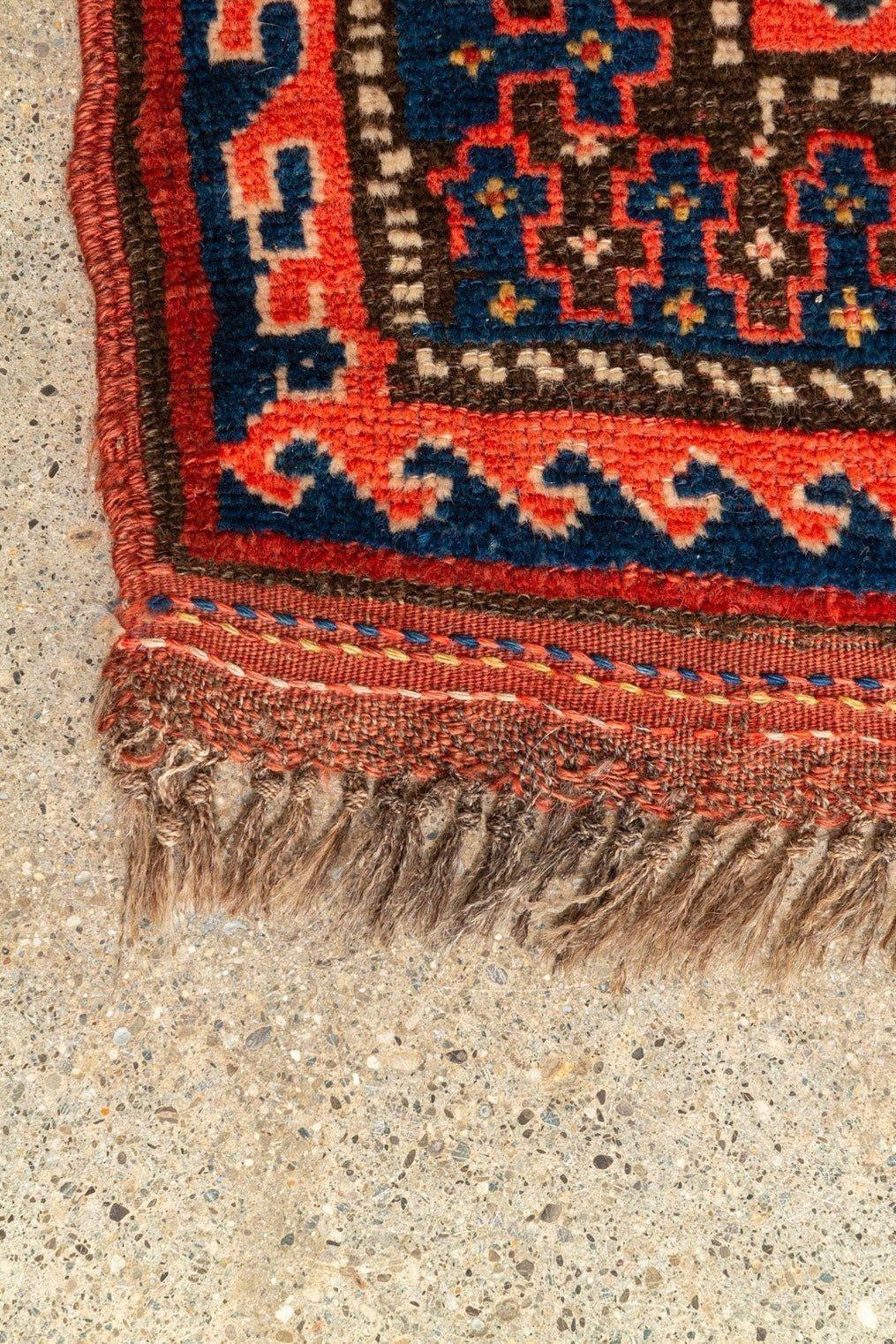 Antique Handmade Kurdish Red and Pink Floor Rug Runner 6x11