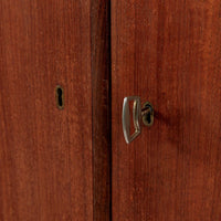Mid Century Danish Modern Teak Corner Cabinet with Pivoting Drawers