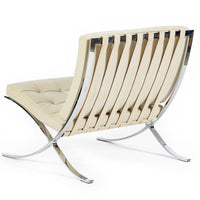 Mid Century Cream Barcelona Chairs by Mies van der Rohe for Knoll, 1980s