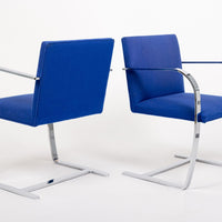 Mid Century Blue Brno Chairs by Mies van der Rohe for Knoll