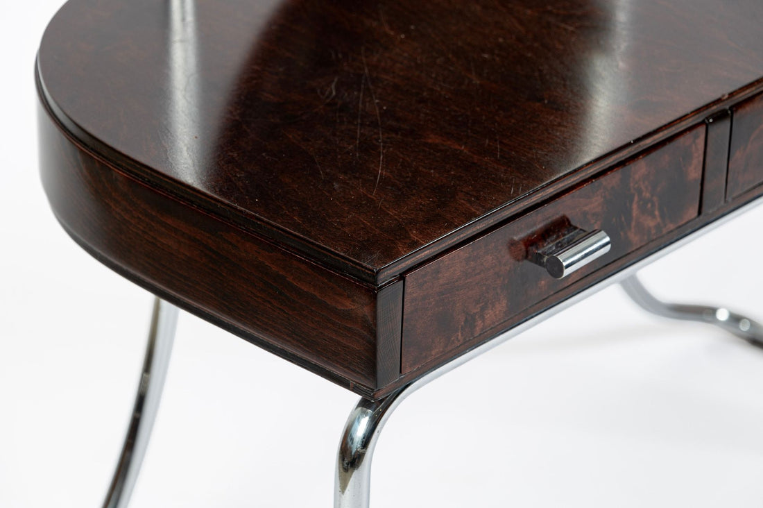 Rare Fritz Hansen Model S214 Tubular Steel Dressing Table Attributed to Mart Stam Denmark 1930s