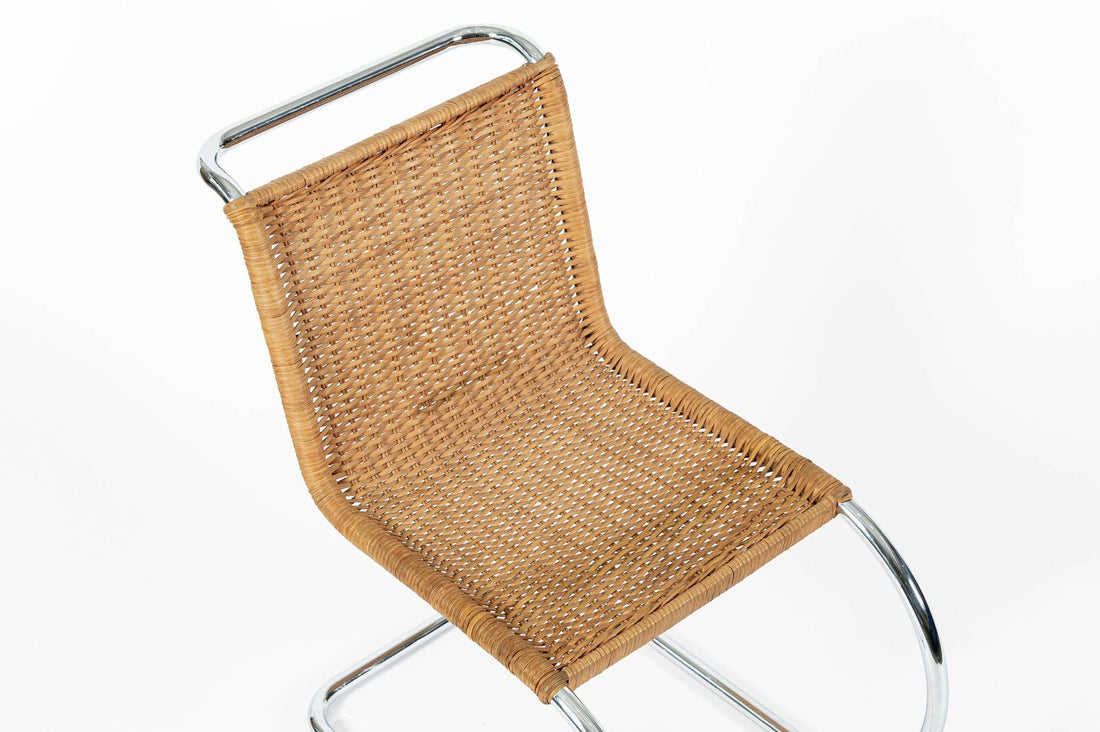 Mies van der Rohe MR10 Cane and Chrome Cantilever Dining Chairs for Stendig, Bauhaus Pair