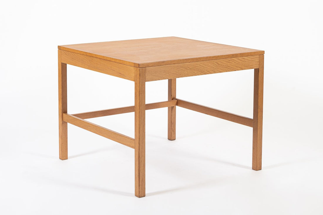 Mid Century Danish Square Oak Wood Coffee Table by Borge Mogensen