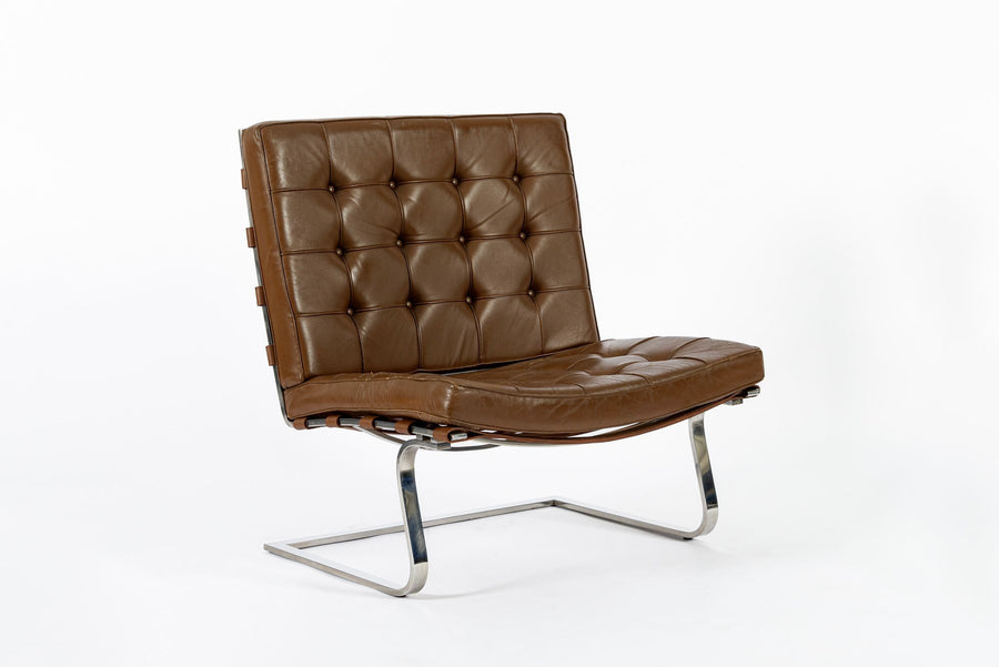 Pair Vintage Brown Tugendhat Lounge Chairs by Mies van der Rohe for Knoll 1960s
