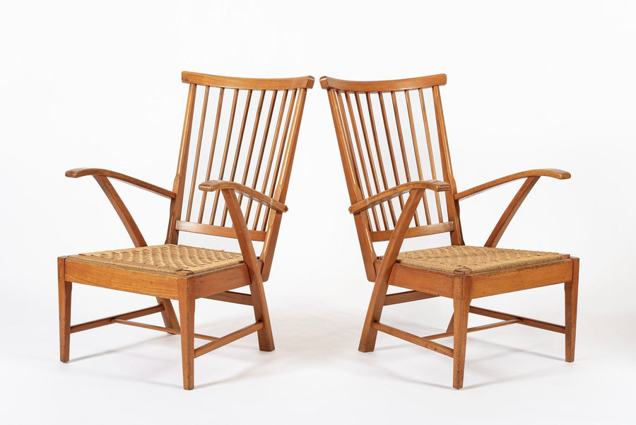 Vintage Mid Century Dutch Wooden Lounge Chairs by Vero Stoel