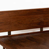 Vintage Mid-Century Walnut Wood Platform Bed by Richard Artschwager (attr.) 1950s
