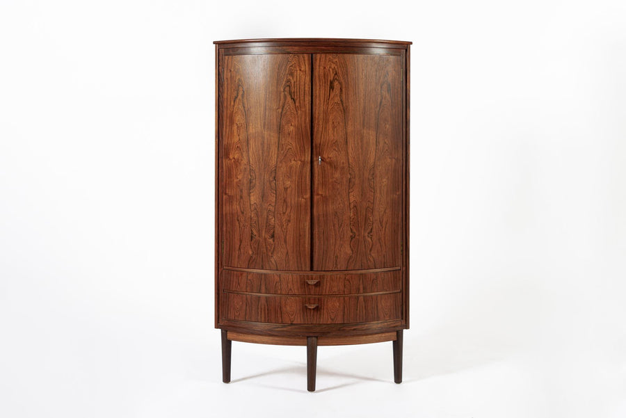 Mid Century Danish Modern Rosewood Corner Cabinet 1960s