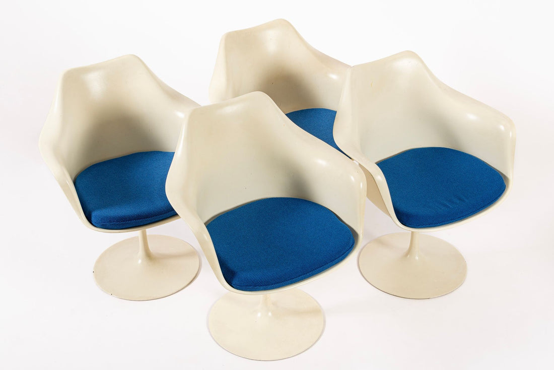 Original Fiberglass Tulip Arm Chairs by Eero Saarinen for Knoll 1970s