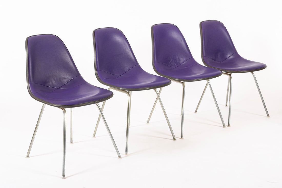 Vintage Mid Century Purple DSX Side Chairs by Eames for Herman Miller