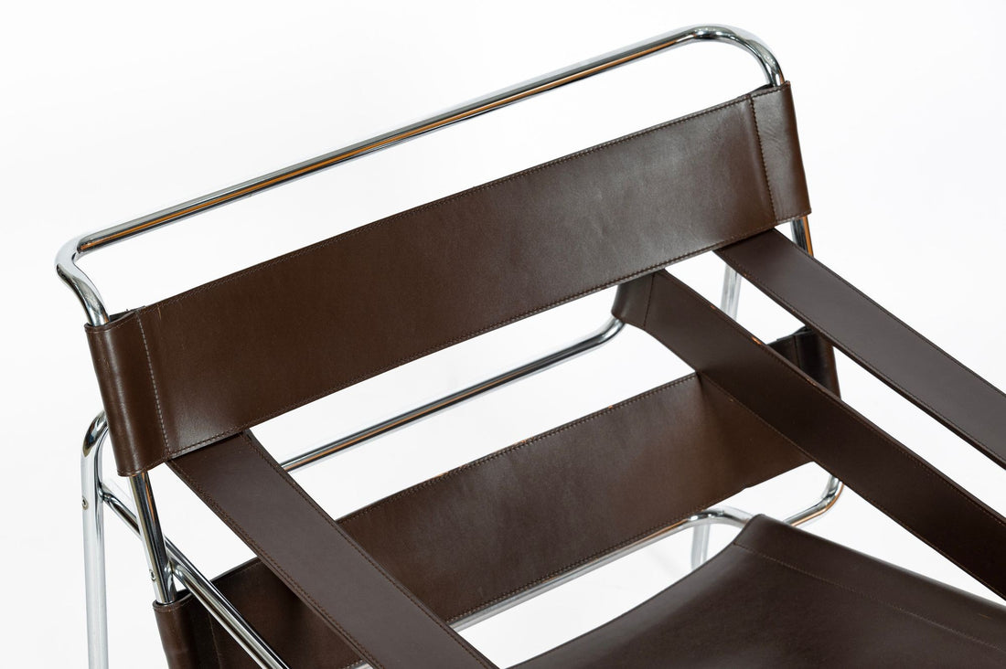 Pair of Mid Century Brown Wassily Chairs by Marcel Breuer for Stendig, 1960s, Labeled