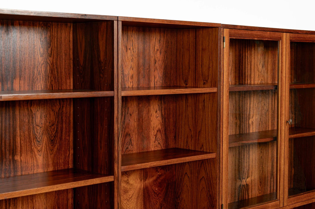 Mid-Century Modern Swedish Rosewood Wall Unit Bookcase by Bertil Fridhagen for Bodafors, 1960s