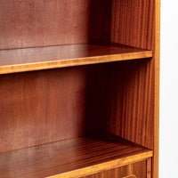 Scandinavian Modern Figured Mahogany Secretary Bookcase Cabinet 1960s