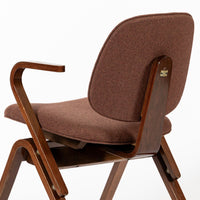 Mid Century Brown Plywood Arm Chairs by Joe Atkinson for Thonet
