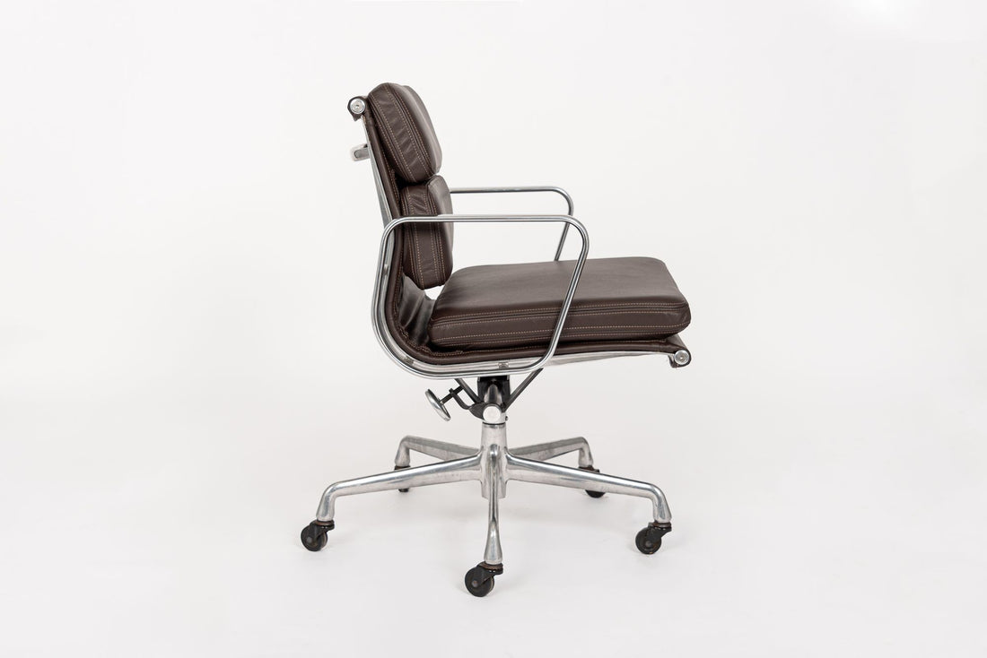 Herman Miller Eames Dark Brown Leather Desk Chair Soft Pad