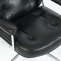 Eames Time Life Executive Lobby Chair Herman Miller Black Leather Office Chair