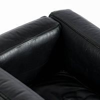Authentic Cassina LC2 Black Leather Petit Lounge Chair by Le Corbusier, 4x Avail