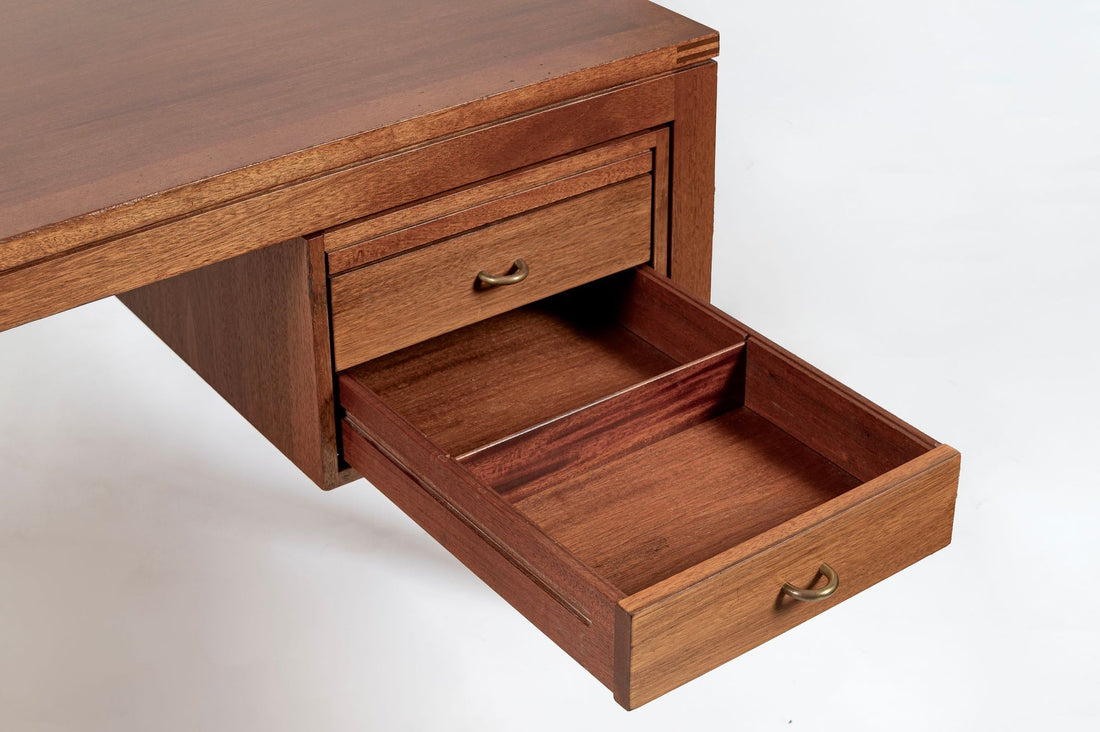 Danish Mahogany Executive Desk by Søborg Møbler, Mid Century Modern Desk, 2 Matching Avail