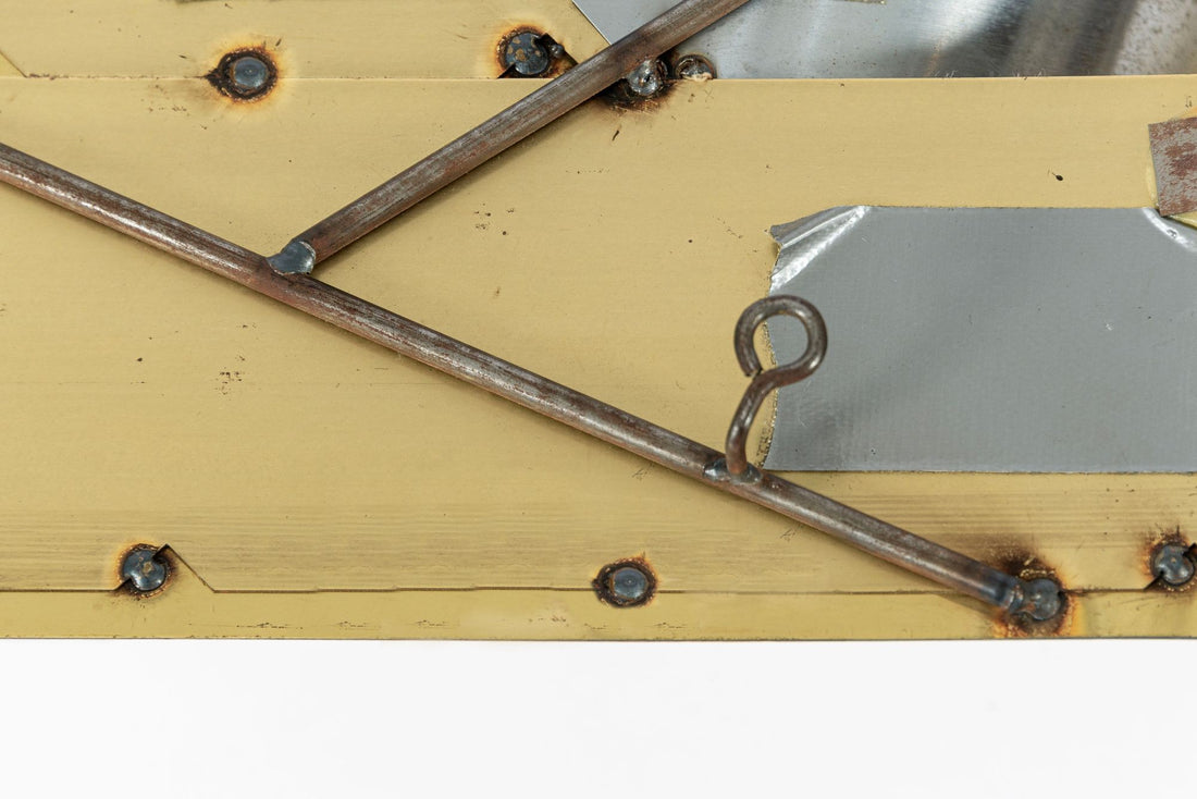 Large Vintage Mid Century Metal Ribbon Wall Art Sculpture by Curtis Jere 1980s